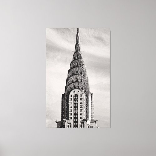 Top of the Chrysler Building NYC _ BW Canvas Print