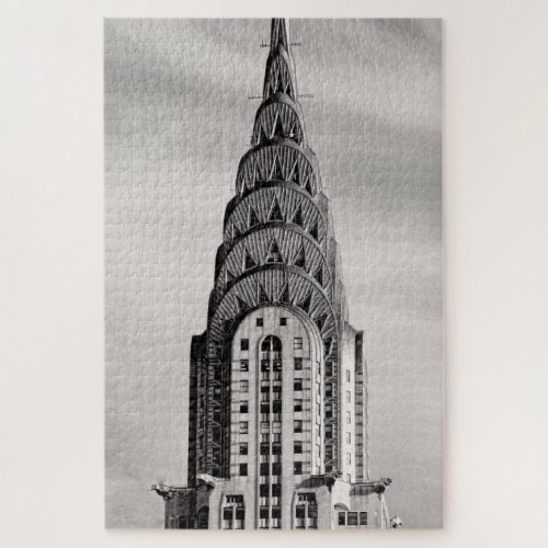 Top of the Chrysler Building NYC _ BW Jigsaw Puzzle