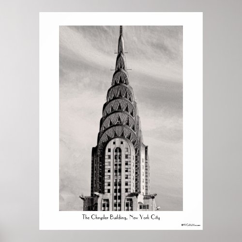 Top of the Chrysler Building NYC _ BW Poster