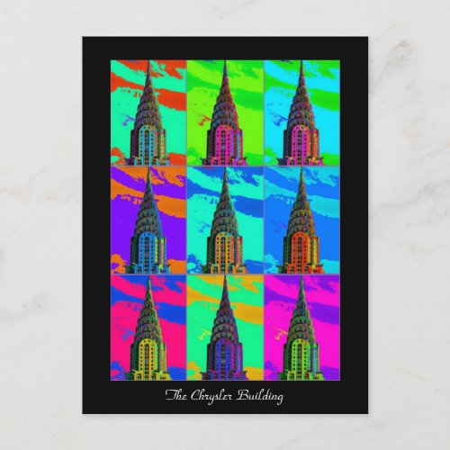 Top of the Chrysler Building Pop Art Postcard