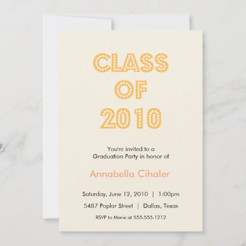 top of the class graduation invitation orange