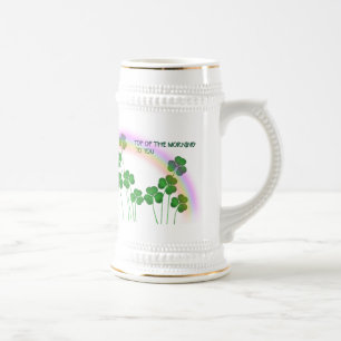 Top of the Morning St Patrick's Day Shamrocks Beer Stein