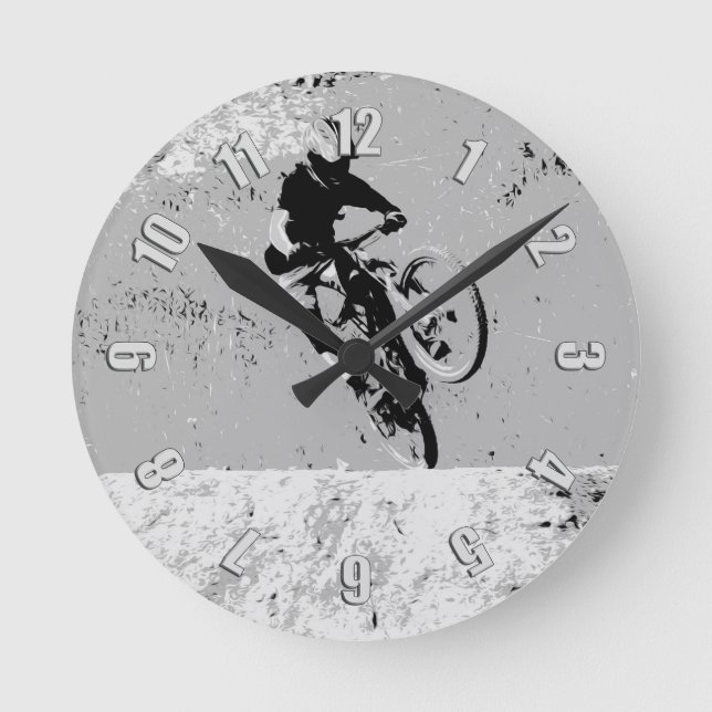  Top of the Mountain - Mountain Biker  Round Clock (Front)