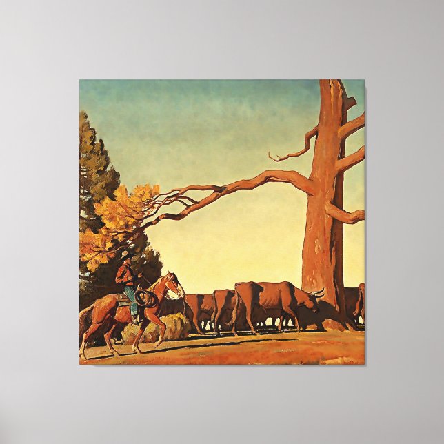 “Top of the Ridge” Western Art by Maynard Dixon Canvas Print (Front)