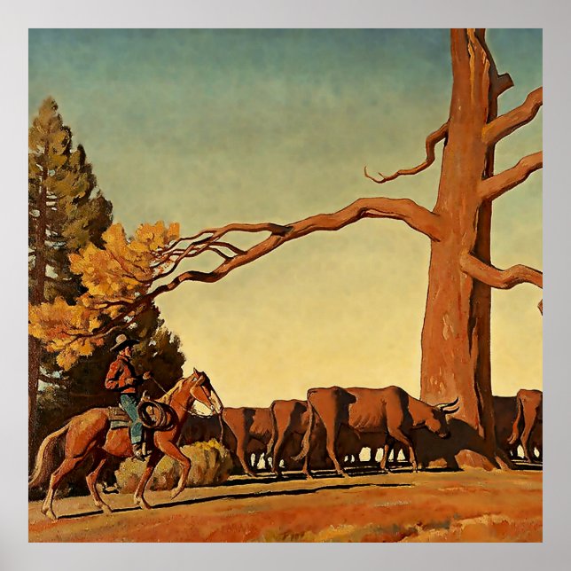 “Top of the Ridge” Western Art by Maynard Dixon Poster (Front)