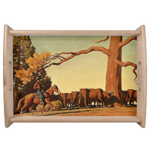 “Top of the Ridge” Western Art by Maynard Dixon Serving Tray