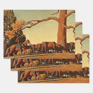 “Top of the Ridge” Western Art by Maynard Dixon Wrapping Paper Sheets