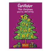 Top of the Tree. Personalised Christmas Card (Front)
