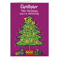 Top of the Tree. Personalised Christmas Card