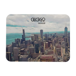 Top of the World, Chicago, Customizable Date  Magnet