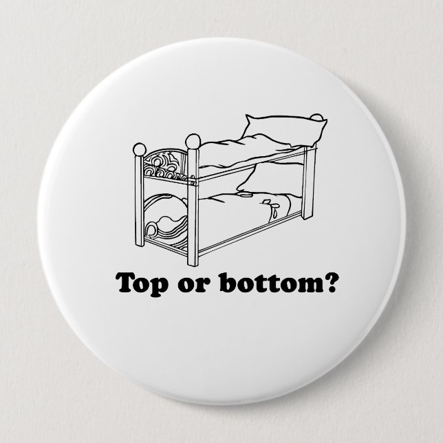 Top or bottom pinback button (Front)