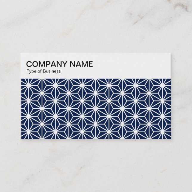Top Panel - Asanoha Pattern - Indigo 001744 Busine Business Card (Front)