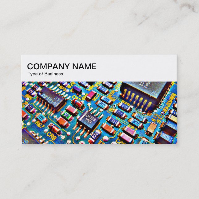 Top Panel - Colorful Circuitry Business Card (Front)
