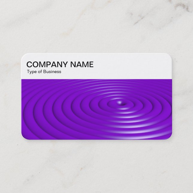 Top Panel - Concentric Rings - Purple Business Car Business Card (Front)