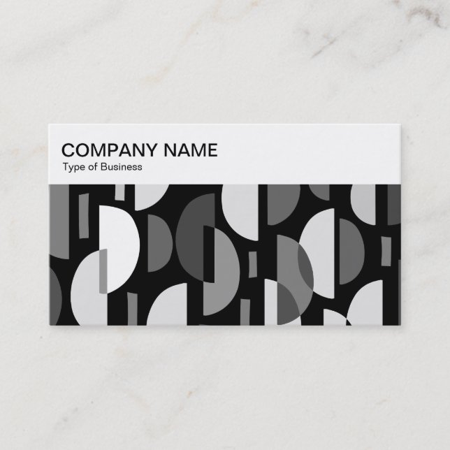 Top Panel - Crescent Pattern 010921 - Monochrome Business Card (Front)