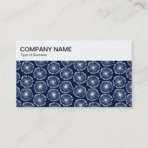 Top Panel - Floral Pattern 02 - Indigo Business Ca Business Card