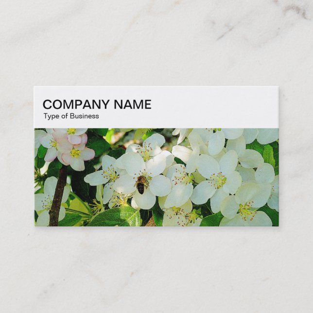 Top Panel - Honey Bee on Blossom Business Card (Front)