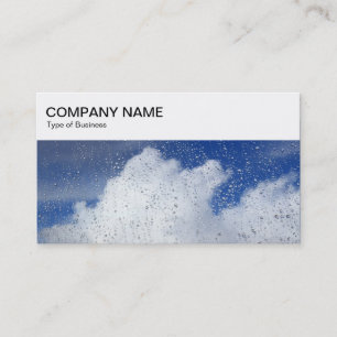 Top Panel - Rain on a Window with Clouds Business  Business Card