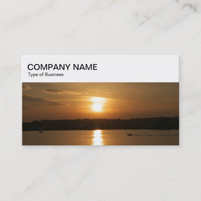 Top Panel - Sunset over Cardiff Bay Business Card (Front)