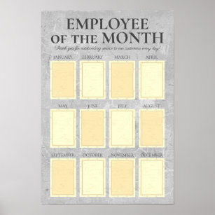 Top performer employee of the month photo display poster