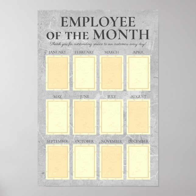 Top performer employee of the month photo display poster (Front)