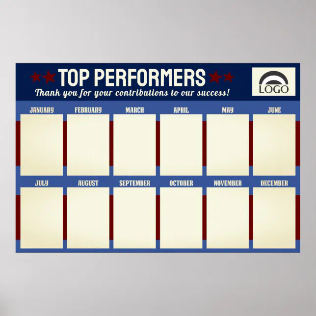 Top performer employee of the month photo display poster | Zazzle