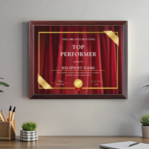 Top Performer Theatre Musical PerformingArts Award Plaque