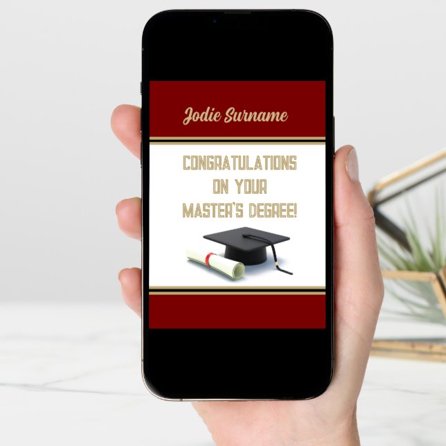 Top Pick! Master's Degree! Graduation Card (Front Digital)