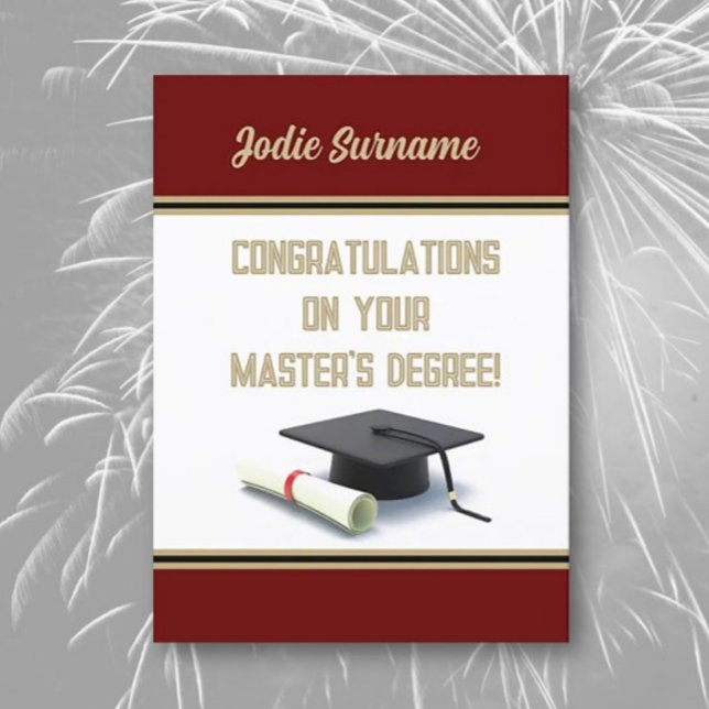 Top Pick! Master's Degree! Graduation Card (Creator Uploaded)