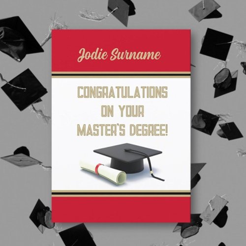 Top Pick Masters Degree Graduation Card