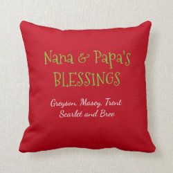 Top Pick! Nana & Papa pillow w/ grandkids names