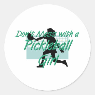 TOP Pickleball Girl DMW Classic Round Sticker