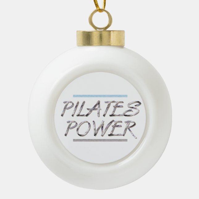 TOP Pilates Power Ceramic Ball Christmas Ornament (Front)