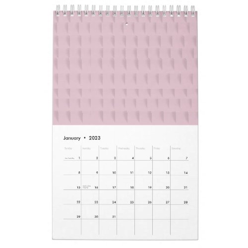 top pink sieve Single Page SmallCalendar White Calendar