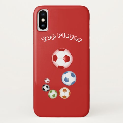 Top Player Soccer Balls iPhone X Case