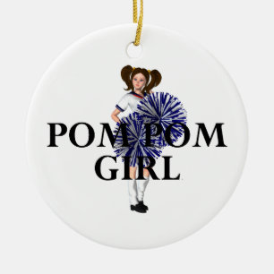 TOP Pom Pom Girl Ceramic Ornament