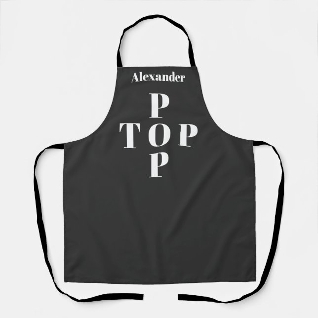 Top Pop Personalized Father Dad Grandpa Apron (Front)