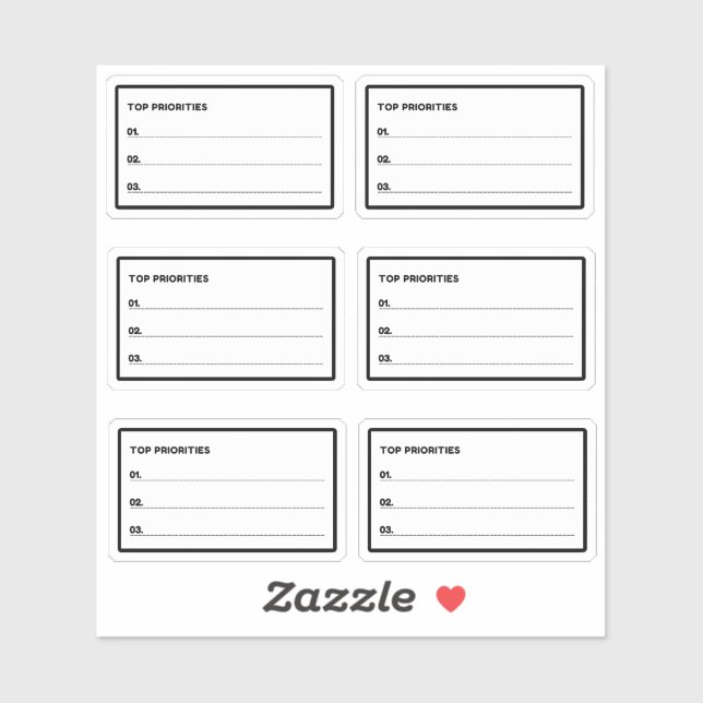 Top Priorities Daily Planner Sticker (Sheet)