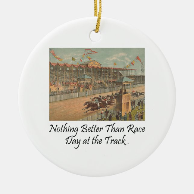 TOP Race Day at the Track Ceramic Ornament (Front)