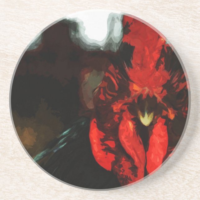 Top Rooster Abstract Coaster (Front)