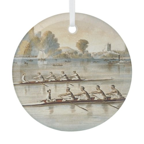 TOP Rowing Glass Ornament