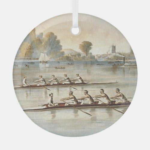 TOP Rowing Glass Ornament