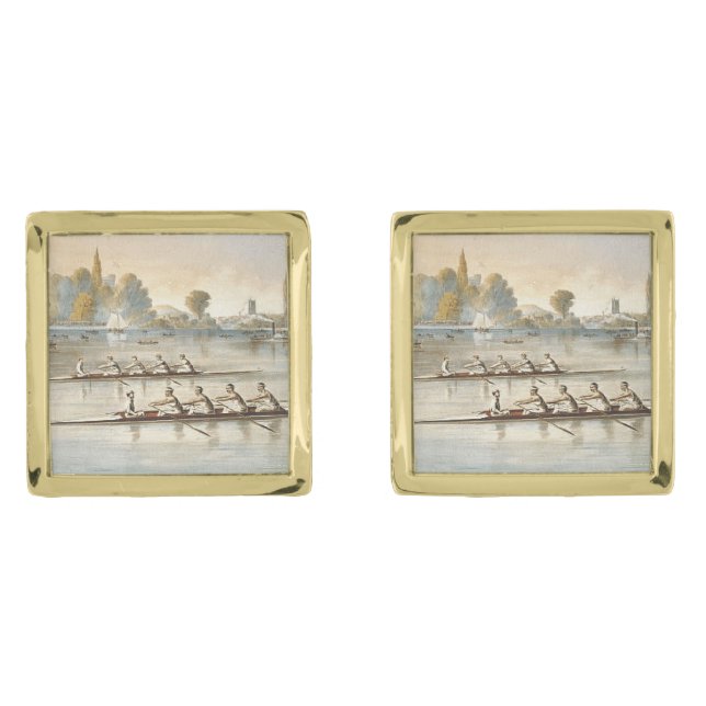 TOP Rowing Gold Cufflinks (Front)