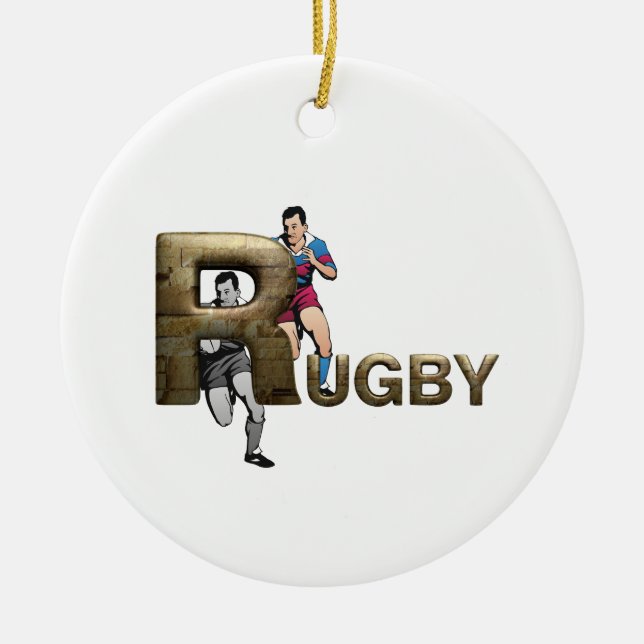 TOP Rugby Ceramic Ornament (Front)