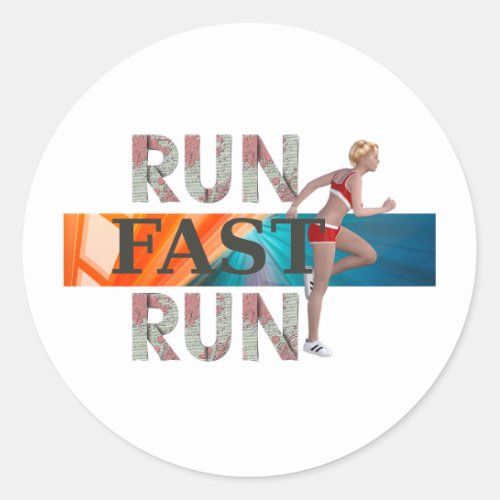 TOP Run Fast Run Classic Round Sticker