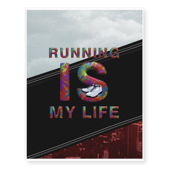 TOP Running is My Life Temporary Tattoos (Front)