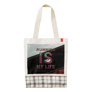 TOP Running is My Life Zazzle HEART Tote Bag