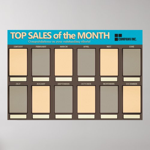 Top sales employee of the month photo display poster