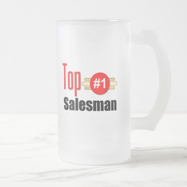 Top Salesman Frosted Glass Beer Mug (Right)