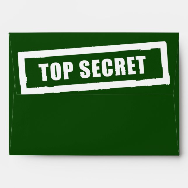 Top Secret Any Color Army green Invitation Card Envelope (Back (Top Flap))